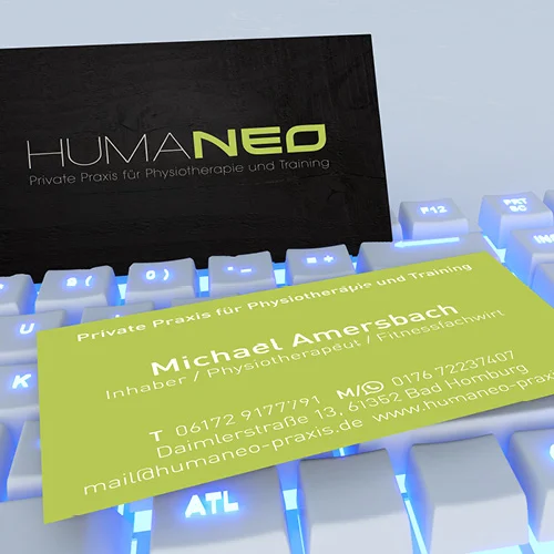 Humaneo Physiotherapie Visitenkartenprodukt